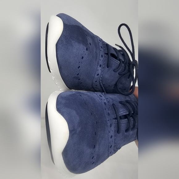 Cole Haan Zerogrand Wingtip Women's Blue Suede Leather Shoes Size 7B Excellent - Picture 3 of 16